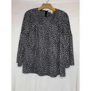 Michael Kors Women's Blouse‎ / Top Size Medium (Loose Fit) Color White & Black